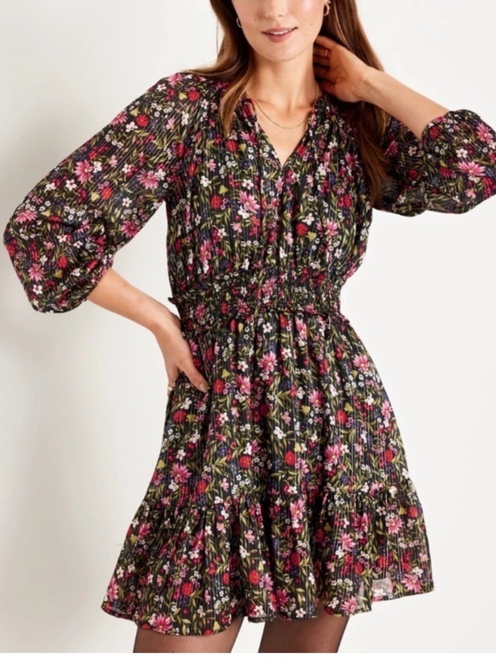 Old Navy Floral Smocked Waist Dress